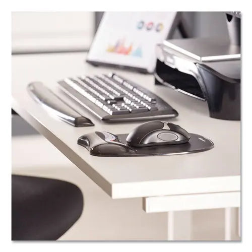 FELLOWES FELLOWES Gel Crystals Keyboard Wrist Rest, 18.5 x 2.25, Black - 9112201