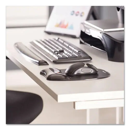 FELLOWES FELLOWES Gel Crystals Mouse Pad with Wrist Rest, 7.87 x 9.18, Black - 9112101