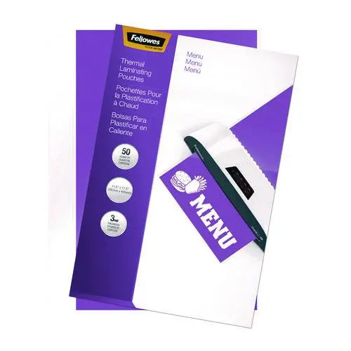 FELLOWES FELLOWES Laminating Pouches, 3 mil, 11.5" x 17.5", Gloss Clear, 50/Pack - 52013