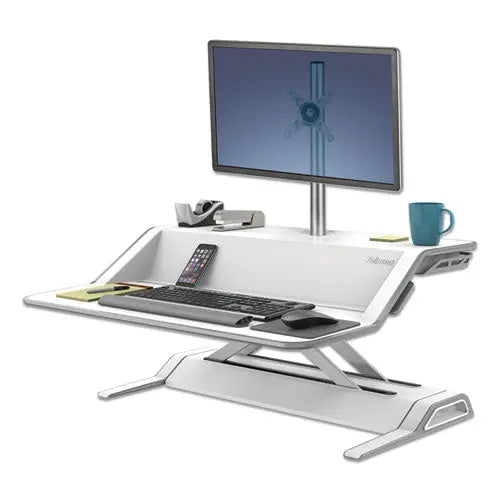 FELLOWES FELLOWES Lotus Single Monitor Arm Kit, For 26" Monitors, 180 Degree Rotation, 180 Degree Pan, Silver - 8042801