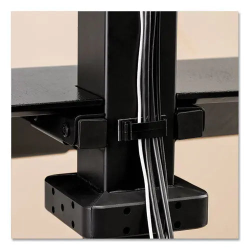 FELLOWES FELLOWES Lotus VE Sit-Stand Workstation - Dual, 29" x 28.5" x 42.5", Black - 8082001