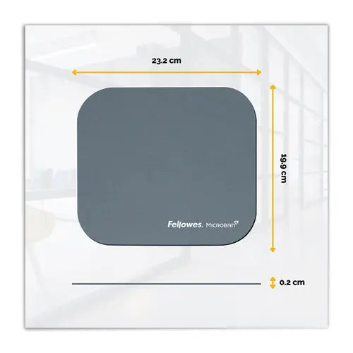 FELLOWES FELLOWES Mouse Pad with Microban Protection, 9 x 8, Graphite - 5934001