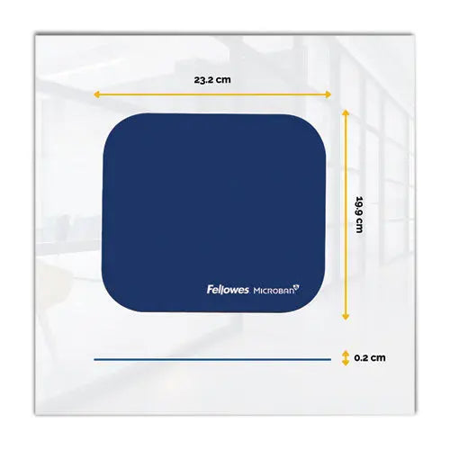 FELLOWES FELLOWES Mouse Pad with Microban Protection, 9 x 8, Navy - 5933801