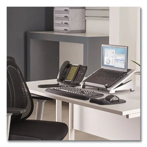 FELLOWES FELLOWES Office Suites Laptop Riser, 15.13" x 11.38" x 4.5" to 6.5", Black/Silver, Supports 10 lbs - 8032001