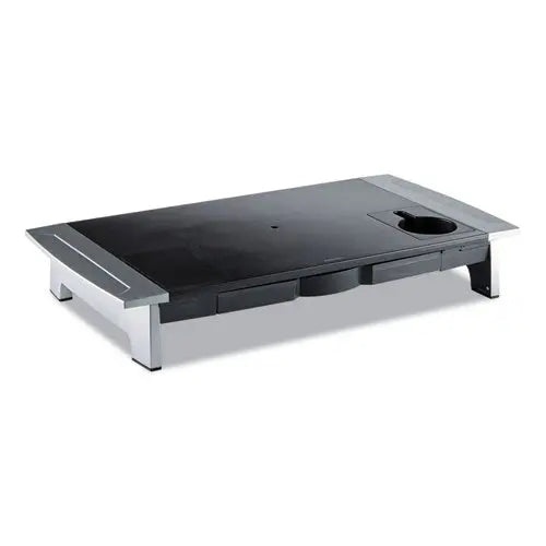 FELLOWES FELLOWES Office Suites Premium Monitor Riser, 27" x 14" x 4" to 6.5", Black/Silver - 8031001