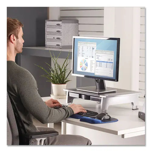 FELLOWES FELLOWES Office Suites Standard Monitor Riser, For 21" Monitors, 19.78" x 14.06" x 4" to 6.5", Black - 8031101
