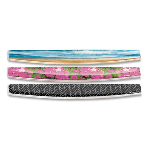 FELLOWES FELLOWES Photo Gel Keyboard Wrist Rest with Microban Protection, 18.5 x 2.31, Chevron Design - 9550001