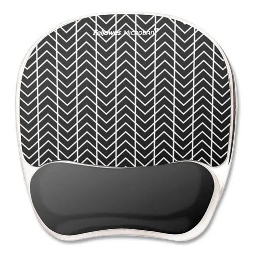 FELLOWES FELLOWES Photo Gel Mouse Pad with Wrist Rest with Microban Protection, 7.87 x 9.25, Chevron Design - 9549901