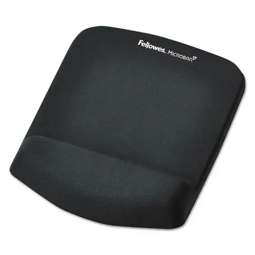 FELLOWES FELLOWES PlushTouch Mouse Pad with Wrist Rest, 7.25 x 9.38, Black - 9252001