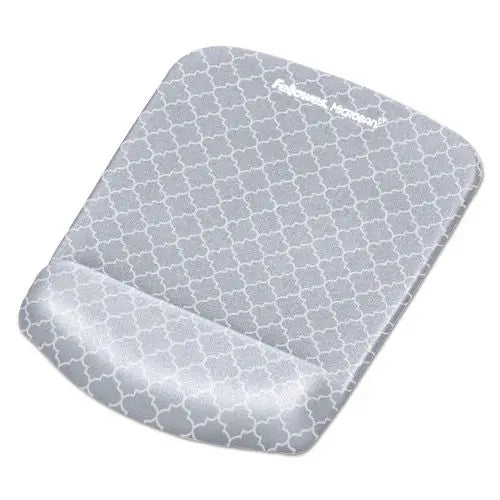 FELLOWES FELLOWES PlushTouch Mouse Pad with Wrist Rest with FoamFusion Technology, 7.25 x 9.38, Lattice Desig - 9549701