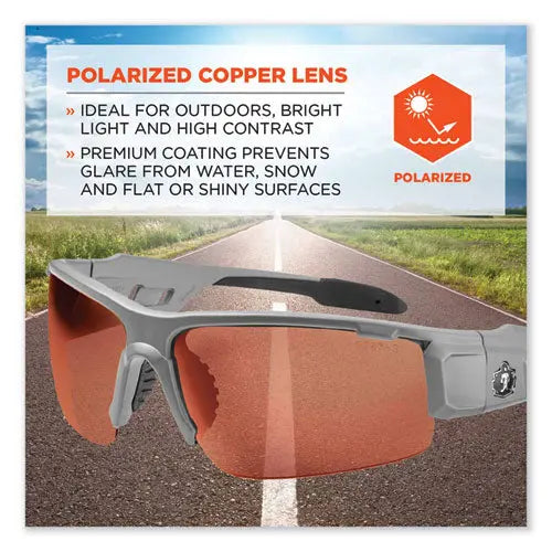 FELLOWES FELLOWES Skullerz Dagr Safety Glasses, Kryptek Highlander Nylon Impact Frame, Polarized Copper Polyc - 52321