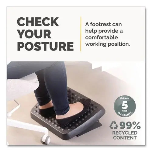 FELLOWES FELLOWES Standard Footrest, Adjustable, 17.63w x 13.13d x 3.75h, Graphite - 48121