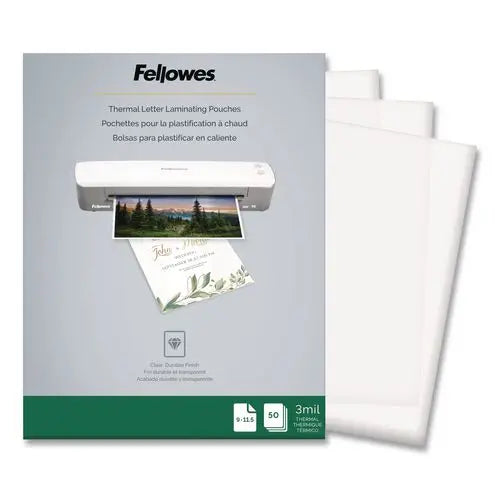 FELLOWES FELLOWES Thermal Laminating Pouches, 3 mil, 9" x 11.5", Matte Clear, 50/Pack - 5744301