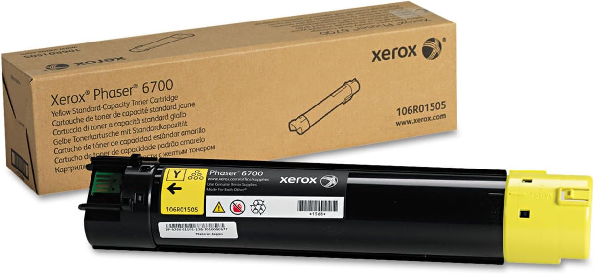 Xerox Genuine Phaser 6700 Yellow Toner Cartridge - 106R01505 - 106R01505 XEROX