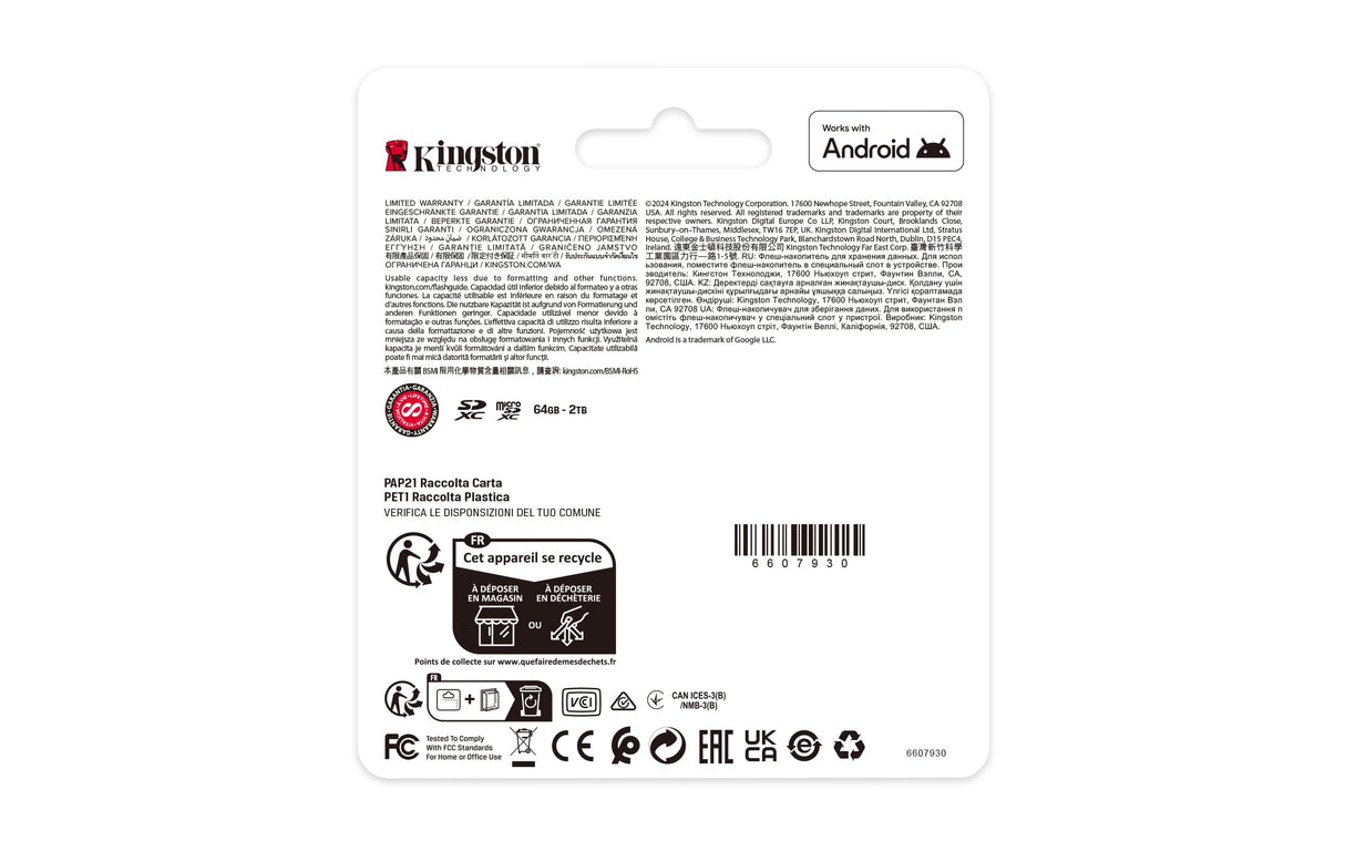 KINGSTON Digital Media Kingston Technology 64GB SDXC Canvas Select Plus Gen3 100MB/s C10 UHS-I U1 V10 - SDS3/64GB
