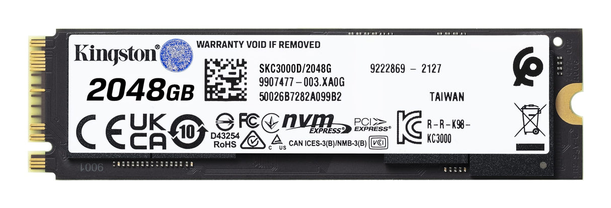 KINGSTON Solid State Drive Kingston Technology 2048G KC3000 M.2 2280 NVMe SSD, Bulk - SKC3000D/2048GBK