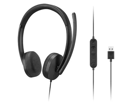 LENOVO Lenovo 4XD1P83425 headphones/headset Wired Head-band Calls/Music USB Type-A Black - 4XD1P83425