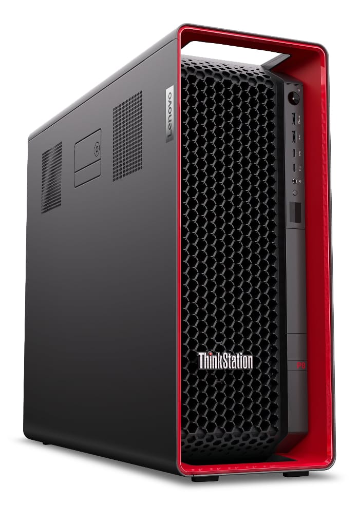 LENOVO Lenovo ThinkStation P8 AMD Ryzen Threadripper PRO 7945WX 64 GB DDR5-SDRAM 2 TB SSD NVIDIA T1000 Windows 11 Pro Tower Workstation Black - 30HH002XUS