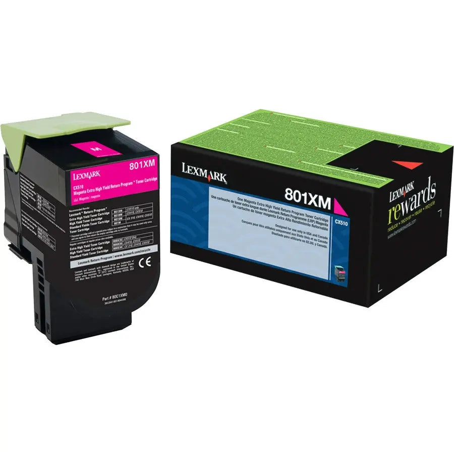 LEXMARK Printers/Printer Ink and Toners Lexmark Magenta Toner Cartridge Return Program Yield 4,000 Pages 80C1XM0