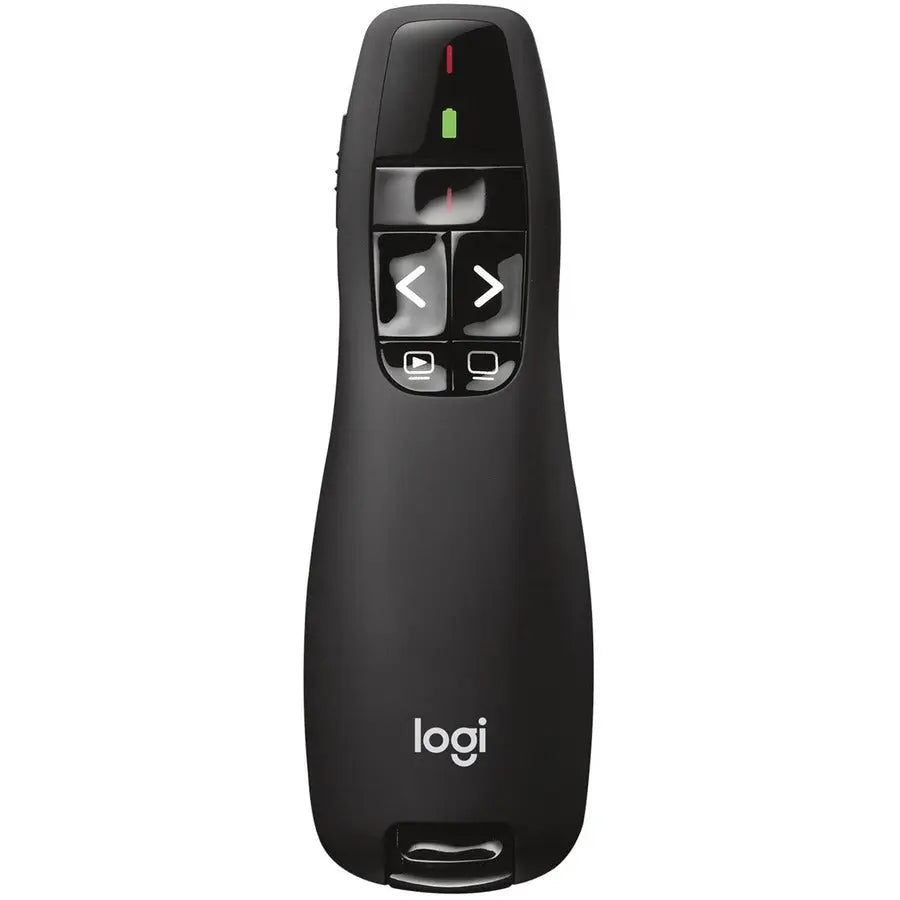 LOGITECH Logitech R400 Wireless Presenter - Laser - Wireless - Radio Frequency - 2.40 GHz - Black - 1 Pack - USB - 910-001354