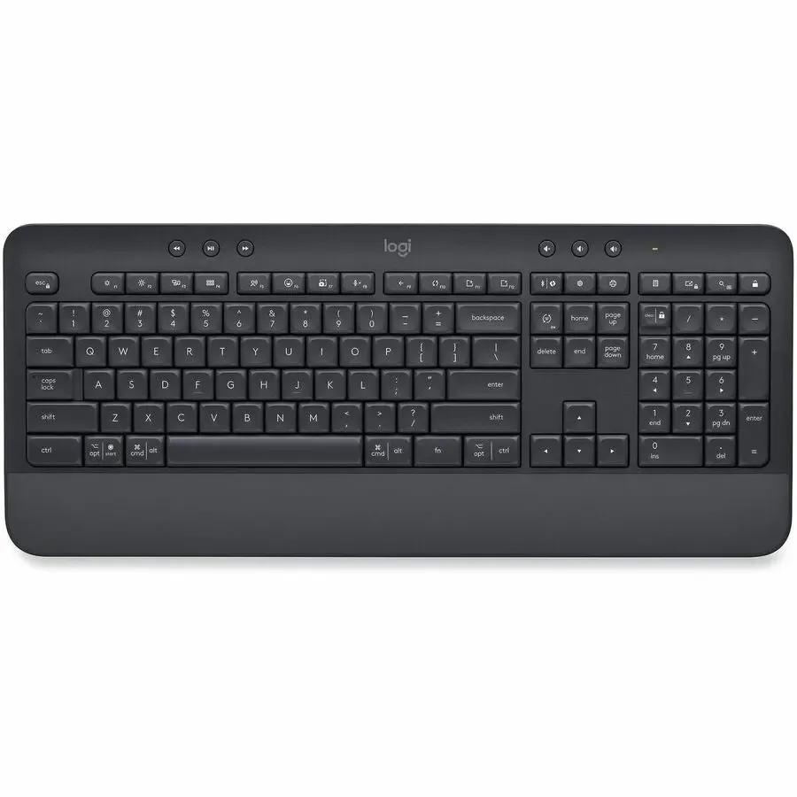 LOGITECH Logitech Signature K650 Wireless Comfort Keyboard - Wireless Connectivity - Bluetooth/RF - 32.81 ft - PC, Mac - AA Battery Size Supported - Graphite