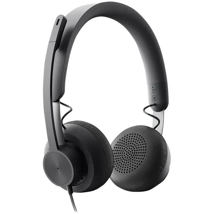 LOGITECH Logitech Zone Headset - Stereo - USB Type C - Wired - 32 Ohm - 20 Hz - 16 kHz - Over-the-head - Binaural - Circumaural - 6.23 ft Cable - Uni-directional, Omni-directional Microphone - 981-000871