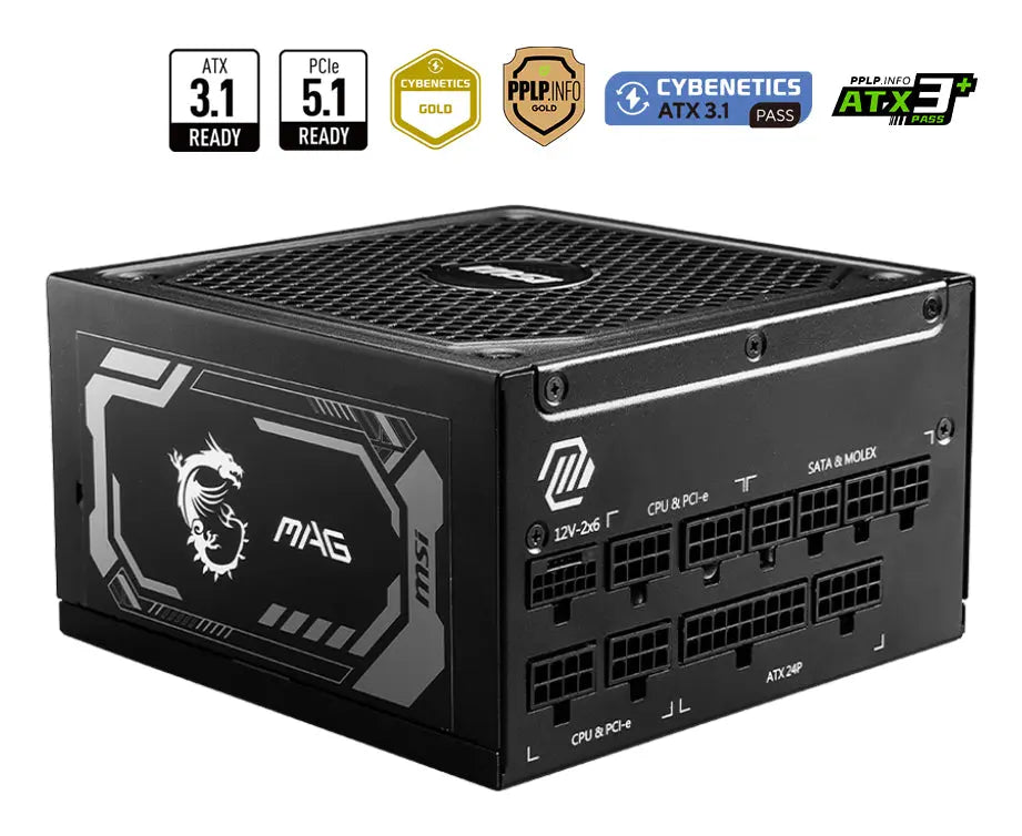 MSI MSI MAG A1250GL PCIE5 power supply unit 1250 W 24-pin ATX ATX Black - MAGA1250GLPCIE5