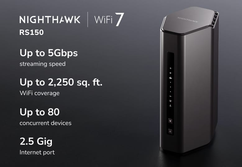 NETGEAR Bridge / Router NETGEAR Nighthawk RS150 wireless router Gigabit Ethernet Dual-band (2.4 GHz / 5 GHz) Black - RS150-100NAS
