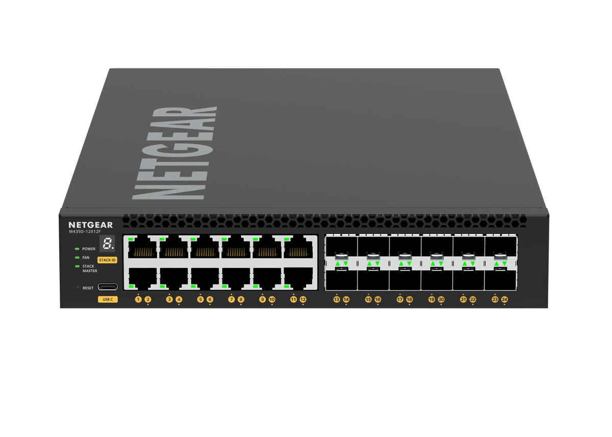 NETGEAR NETGEAR M4350-12X12F Managed L3 10G Ethernet (100/1000/10000) 1U Black - XSM4324-100NES
