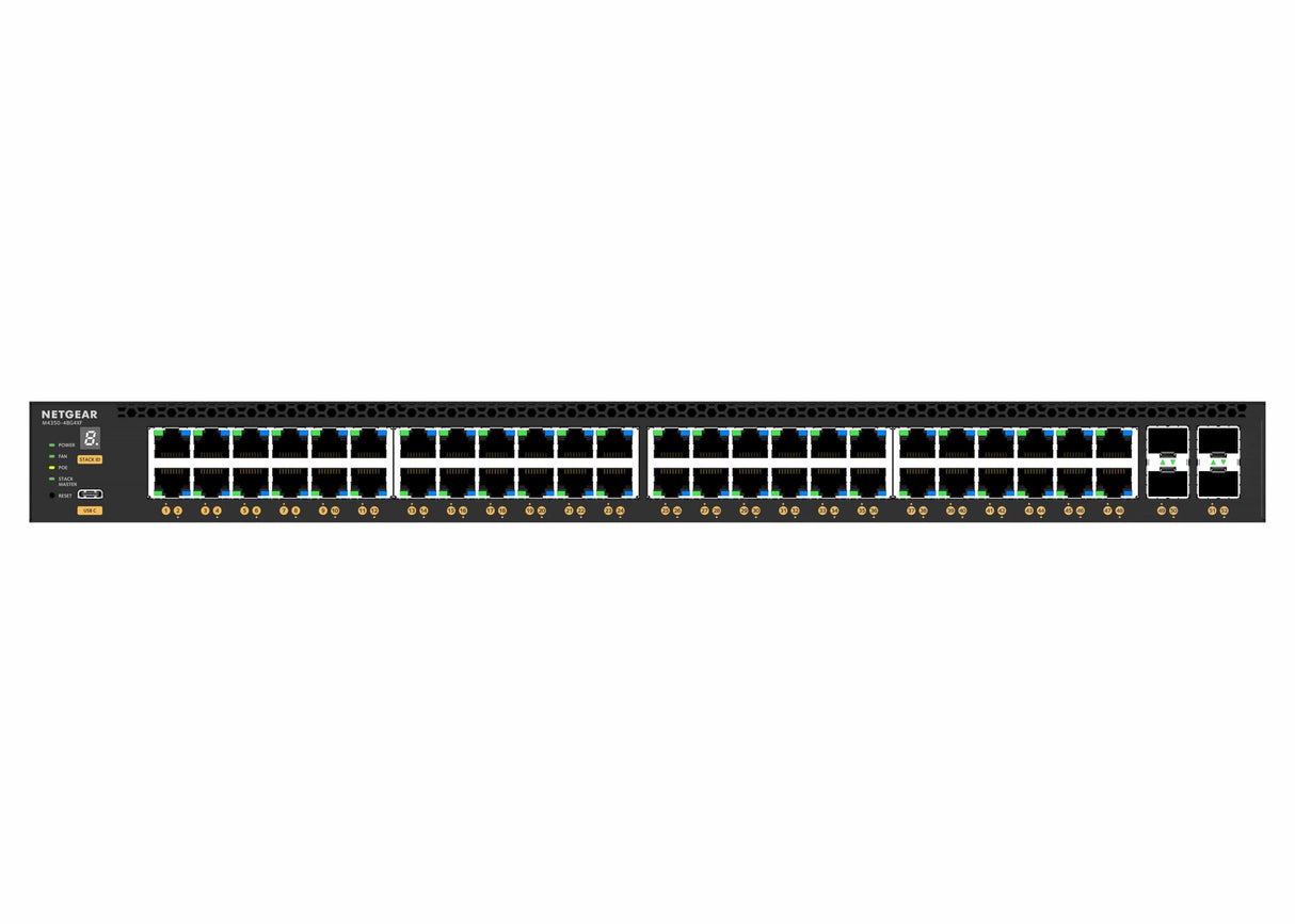 NETGEAR NETGEAR M4350-48G4XF Managed L3 Gigabit Ethernet (10/100/1000) Power over Ethernet (PoE) 1U Black - GSM4352-100NES
