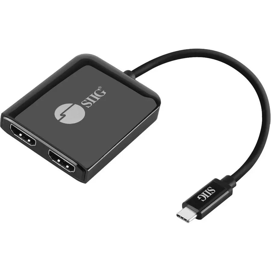 SIIG SIIG 1x2 USB-C to HDMI 4K60 MST Hub Splitter - DP 1.4 MST Video Splitter Hub, allows you to connect 2 HDMI monitors to a single USB-C port with Multi-Stream Transport (MST) technology, 2 HDMI, Dual 4K60Hz, no driver required, Windows PCs
