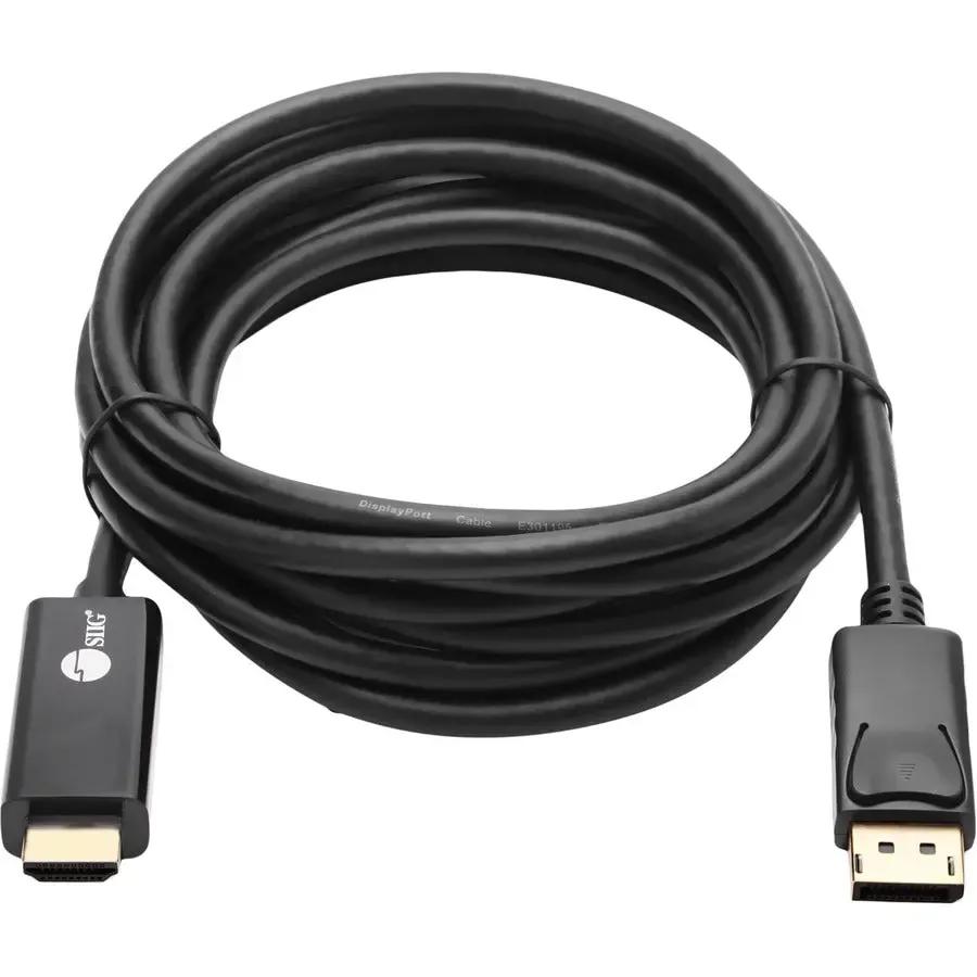 SIIG SIIG DisplayPort 1.2 to HDMI 10ft Cable 4K/30Hz - 10 ft DisplayPort/HDMI A/V Cable for Audio/Video Device, HDTV, PC, Monitor, Notebook, Desktop Computer - First End: 1 x 20-pin DisplayPort 1.2 Digital... - CB-DP1R12-S1