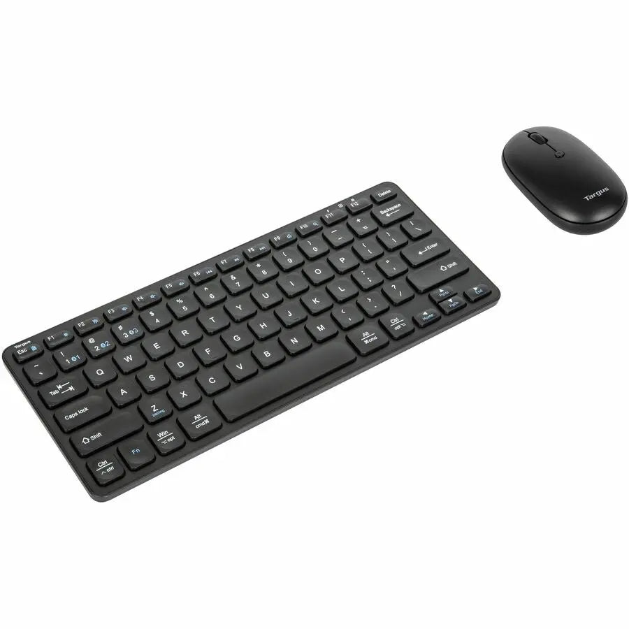 TARGUS Targus AKM620AMUS Keyboard & Mouse - Wireless Bluetooth 5.1 Keyboard - Black Wireless Bluetooth Mouse - Optical - 2400 dpi - 2 Button - Scroll Wheel - Black - Symmetrical - AAA - Compatible with PC, M... - AKM620AMUS