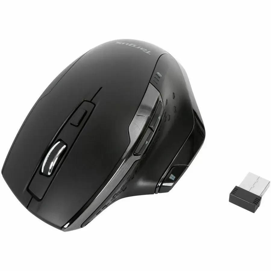 TARGUS Targus Antimicrobial Ergo Wireless Mouse - BlueTrace - Wireless - Radio Frequency - 2.40 GHz - Black - USB Type A - 1600 dpi - Scroll Wheel, Thumbwheel - 7 Button(s) - Right-handed Only - AMW584GL