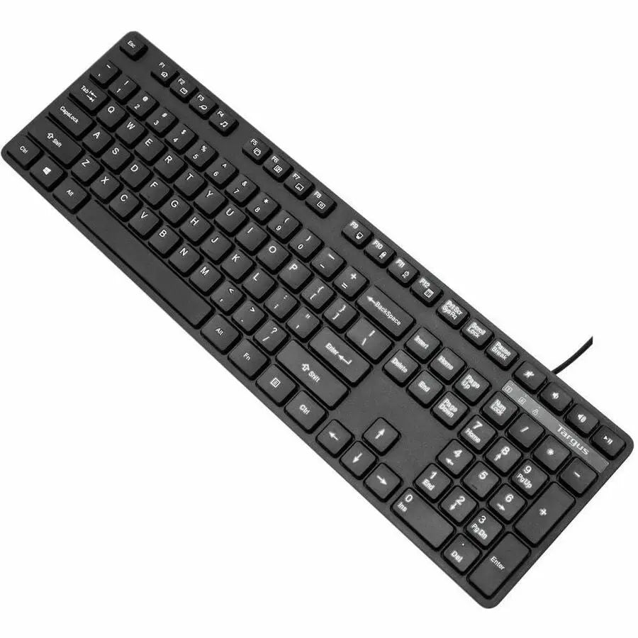TARGUS Targus USB Wired Keyboard - Cable Connectivity - USB Interface - 104 Key - QWERTY Layout - PC, Mac - Black - AKB30US