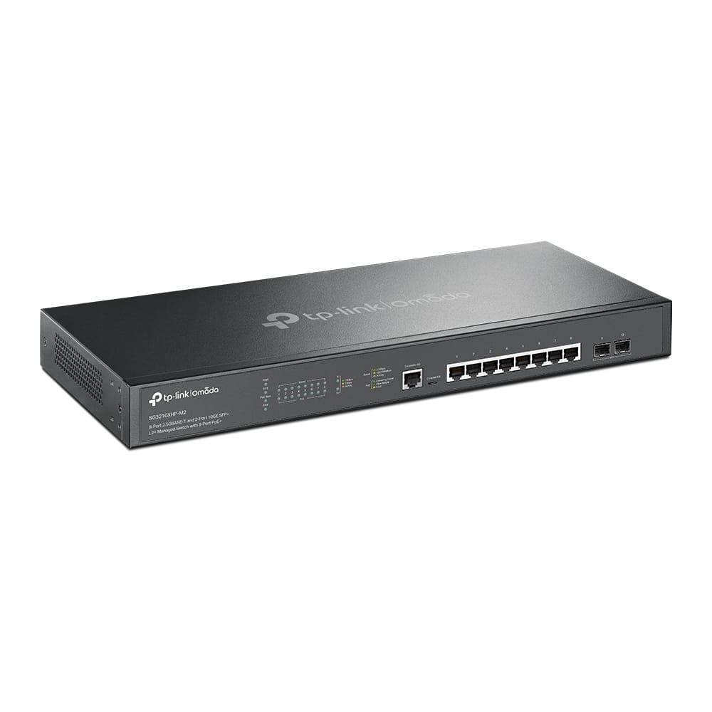 TP-LINK TP-Link Omada 8-Port 2.5GBASE-T and 2-Port 10GE SFP+ L2+ Managed Switch with 8-Port PoE+ - SG3210XHP-M2