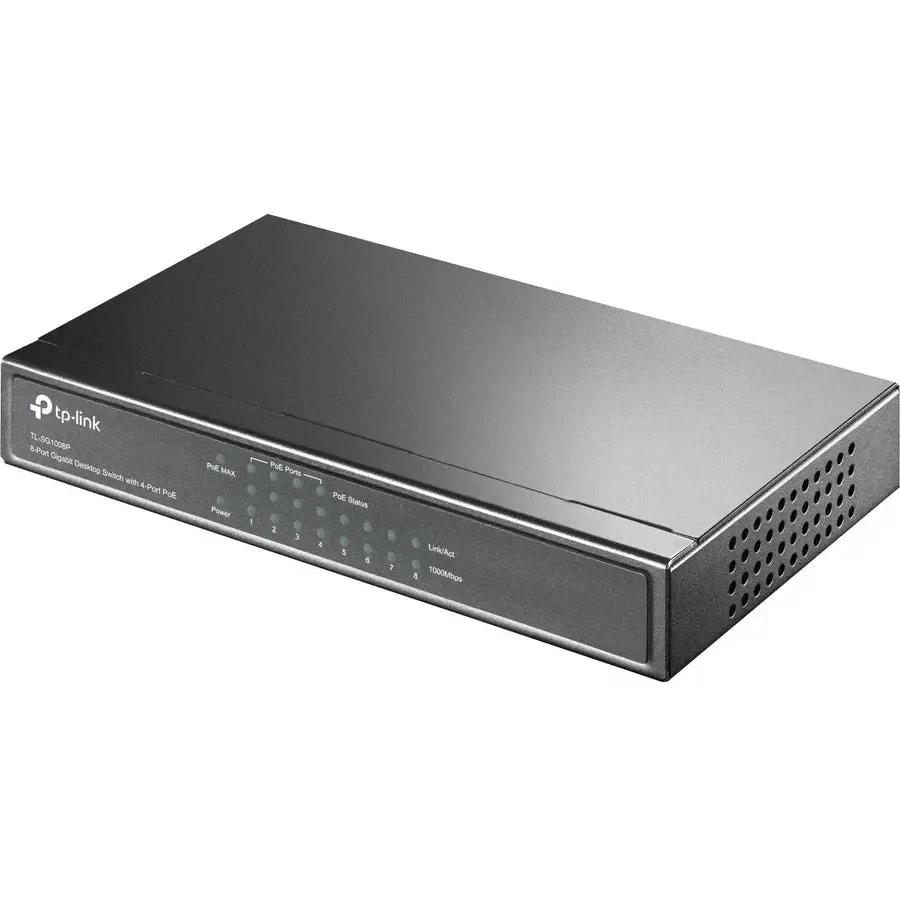 TP-LINK TP-LINK TL-SG1008P - 8 Port Gigabit PoE Switch - Limited Lifetime Protection - 4 PoE+ Ports @64W - Desktop - Plug & Play - Sturdy Metal w/ Shielded Ports - Fanless - QoS & IGMP Snooping Unmanaged - TL-SG1008P