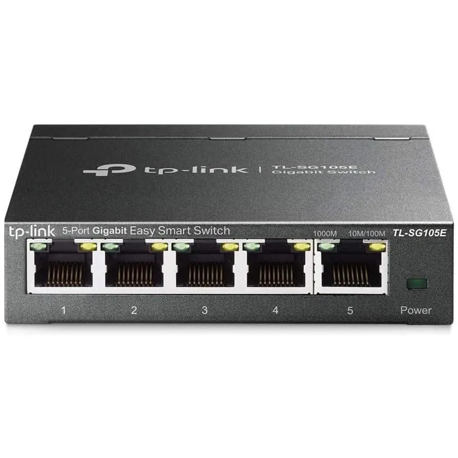 TP-LINK TP-LINK TL-SG105E - 5-Port Gigabit Easy Smart Switch - Limited Lifetime Protection - Plug & Play - Desktop/Wall-Mount - Shielded Ports - Support QoS, Vlan, IGMP and Link Aggregation - TL-SG105E