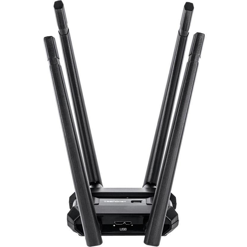 TRENDNET TRENDnet AC1900 High Power Dual Band Wireless USB Adapter, Increase-Extend WiFi Wireless Coverage, Stream 4K HD Video, Windows-Mac OS Compatible, USB 3.0 to USB Type A, Black, TEW-809UB - AC1900 High ... - TEW-809UB