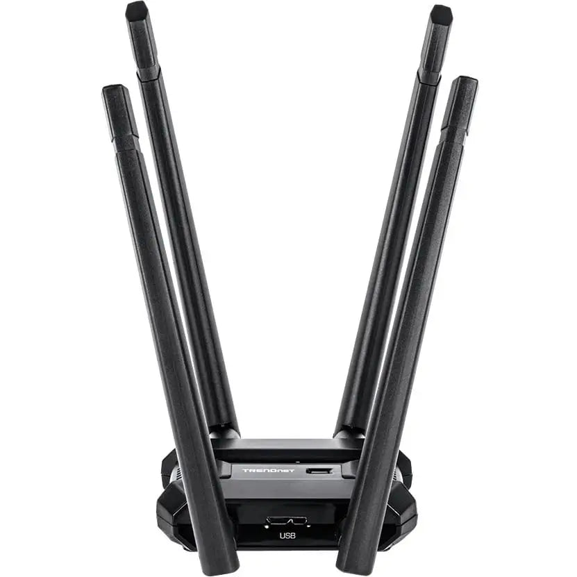 TRENDnet AC1900 High Power Dual Band Wireless USB Adapter, Increase-Extend WiFi Wireless Coverage, Stream 4K HD Video, Windows-Mac OS Compatible, USB 3.0 to USB Type A, Black, TEW-809UB - AC1900 High ... - TEW-809UB TRENDNET
