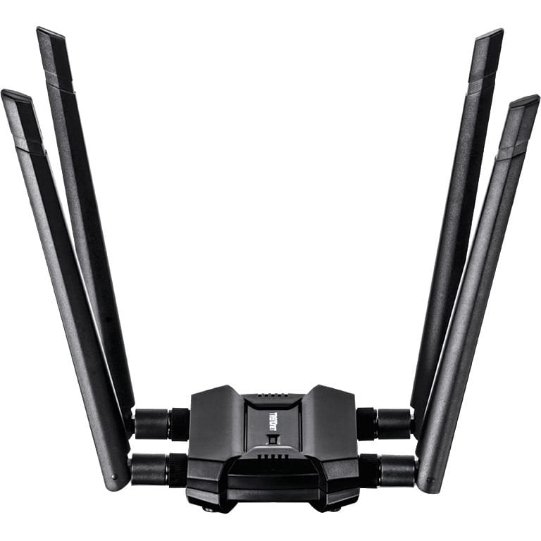 TRENDNET TRENDnet AC1900 High Power Dual Band Wireless USB Adapter, Increase-Extend WiFi Wireless Coverage, Stream 4K HD Video, Windows-Mac OS Compatible, USB 3.0 to USB Type A, Black, TEW-809UB - AC1900 High ... - TEW-809UB