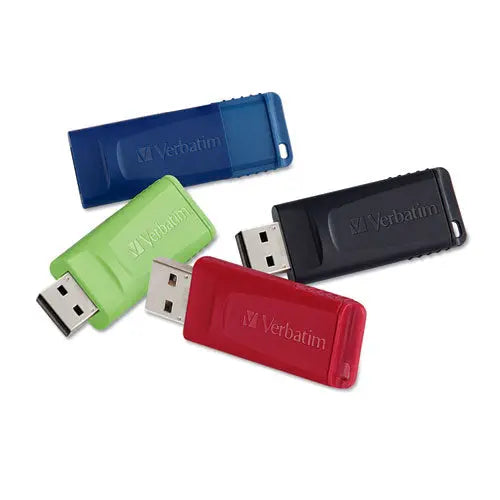 VERBATIM VERBATIM Store 'n' Go USB Flash Drive, 16 GB, Assorted Colors, 4/Pack - 99123