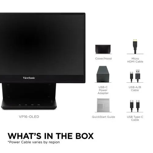 VIEWSONIC Viewsonic VP Series VP16-OLED computer monitor 40.6 cm (16") 1920 x 1080 pixels Full HD Touchscreen Black