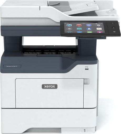 Xerox multifunction laser printer with touchscreen display, copier, scanner, and duplex printing for office use