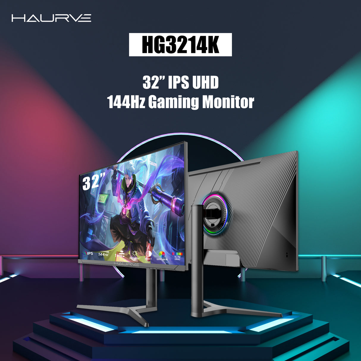 Haurve 32” UHD 4K 144Hz Gaming Monitor (HG3214K)