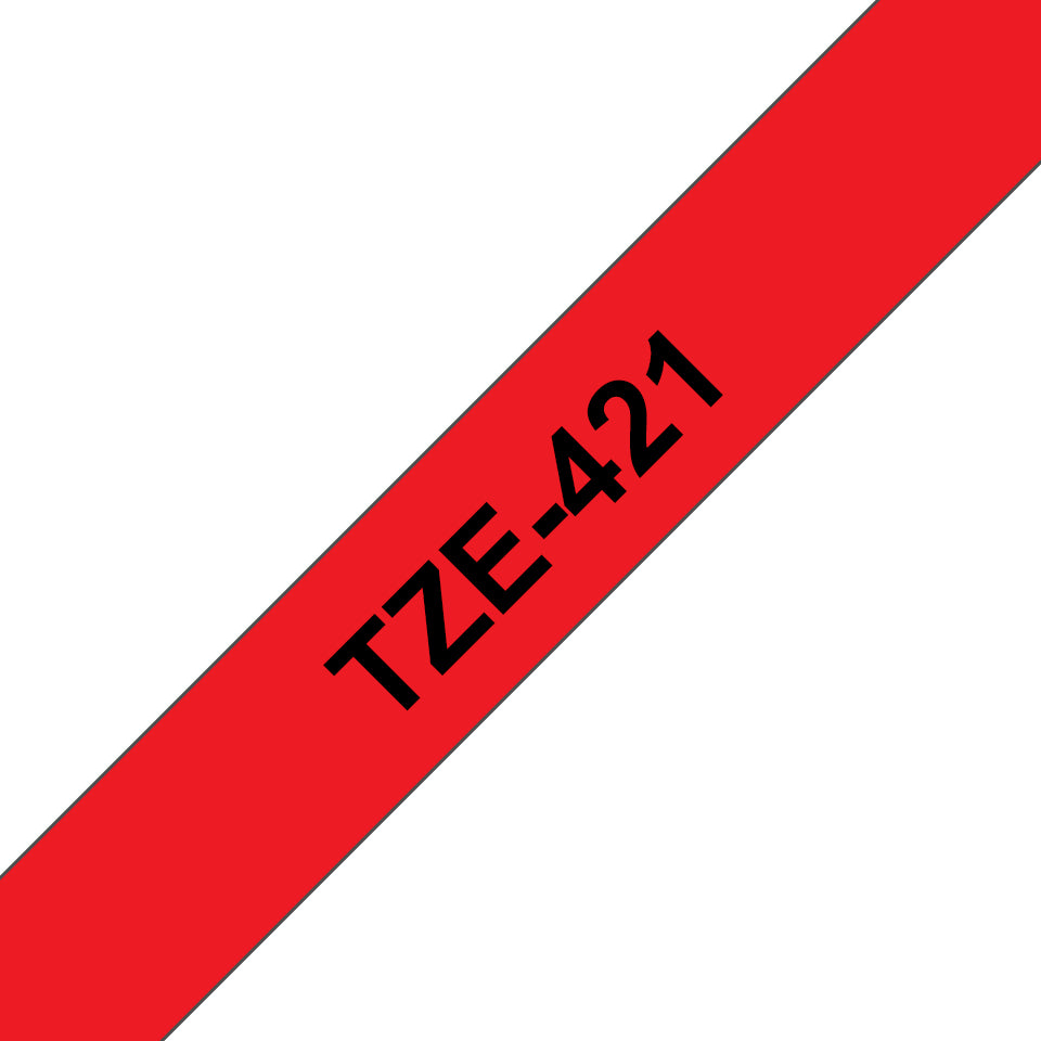 Brother TZE-421 label-making tape Black on red - TZE421