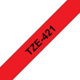 Brother TZE-421 label-making tape Black on red - TZE421