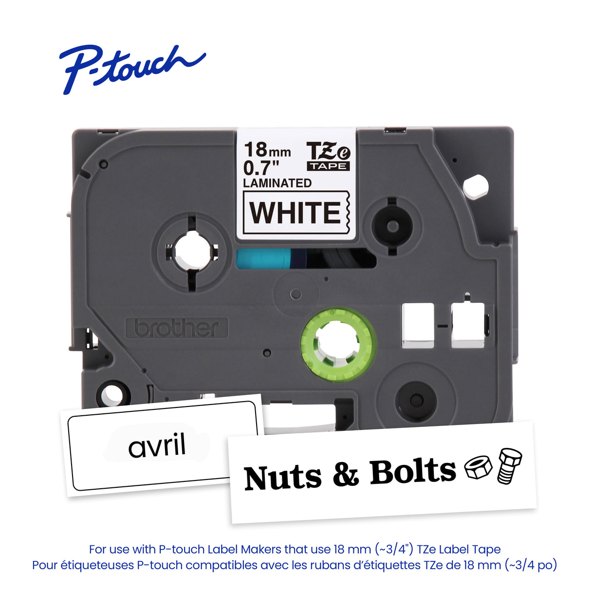 Brother TZe-241G label-making tape Black on white - TZE241G