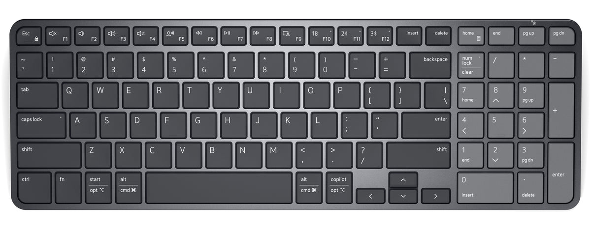 DELL KB746 keyboard Universal RF Wireless + Bluetooth QWERTY US English Graphite - KB746-BLK-US