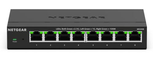 NETGEAR MS308 Unmanaged 2.5G Ethernet (100/1000/2500) Black - MS308-100NAS